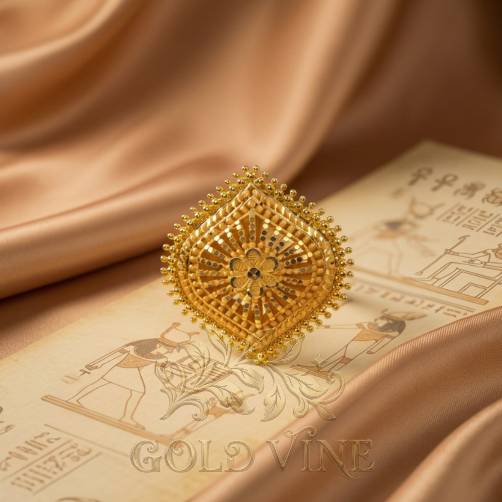 Diamond-Shaped Geometric Ring