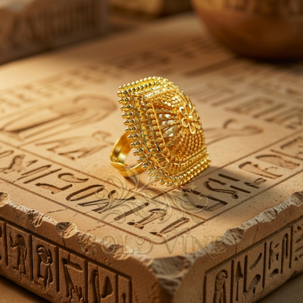 Diamond-Shaped Geometric Ring