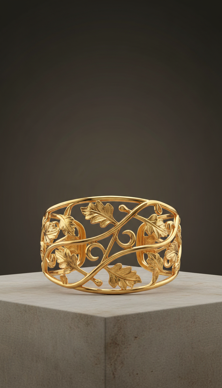 Gold-Plated Vine Cuff